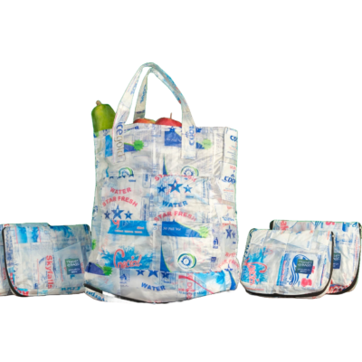 Trashy Bags Africa fold-up shopping bag (water sachet outer)